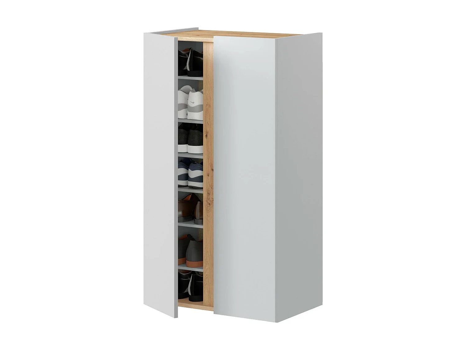 Schuhschrank Gotto, 6 Böden, 35x56,5x102h cm Weiß, Schuhregal