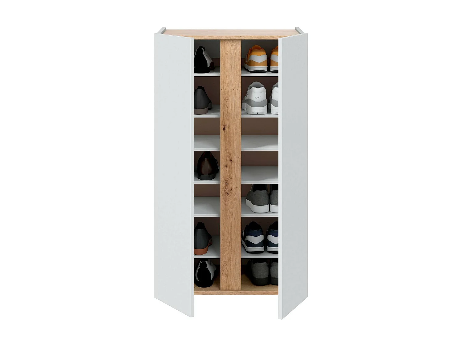 Schuhschrank Gotto, 6 Böden, 35x56,5x102h cm Weiß, Schuhregal