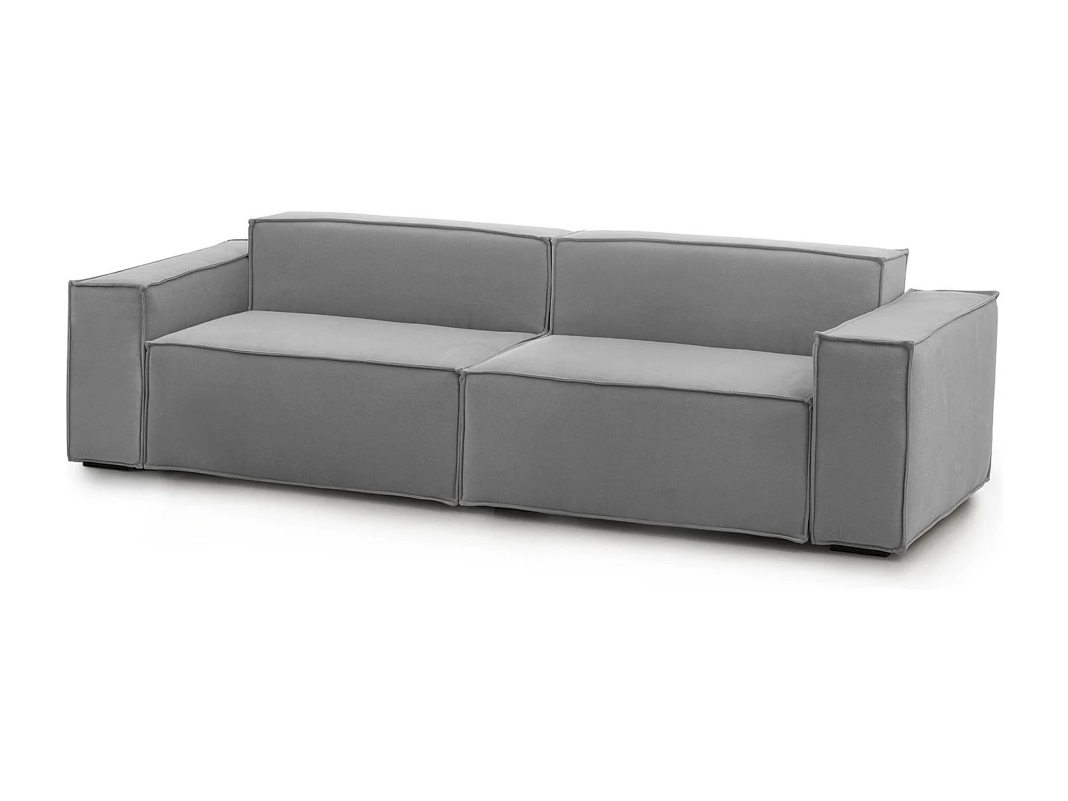 Canapé fixe Dmelucc, canapé modulable linéaire 3 places, 100% Made in Italy, Canapé de salon moderne en tissu, 260x95h70 cm, Gris