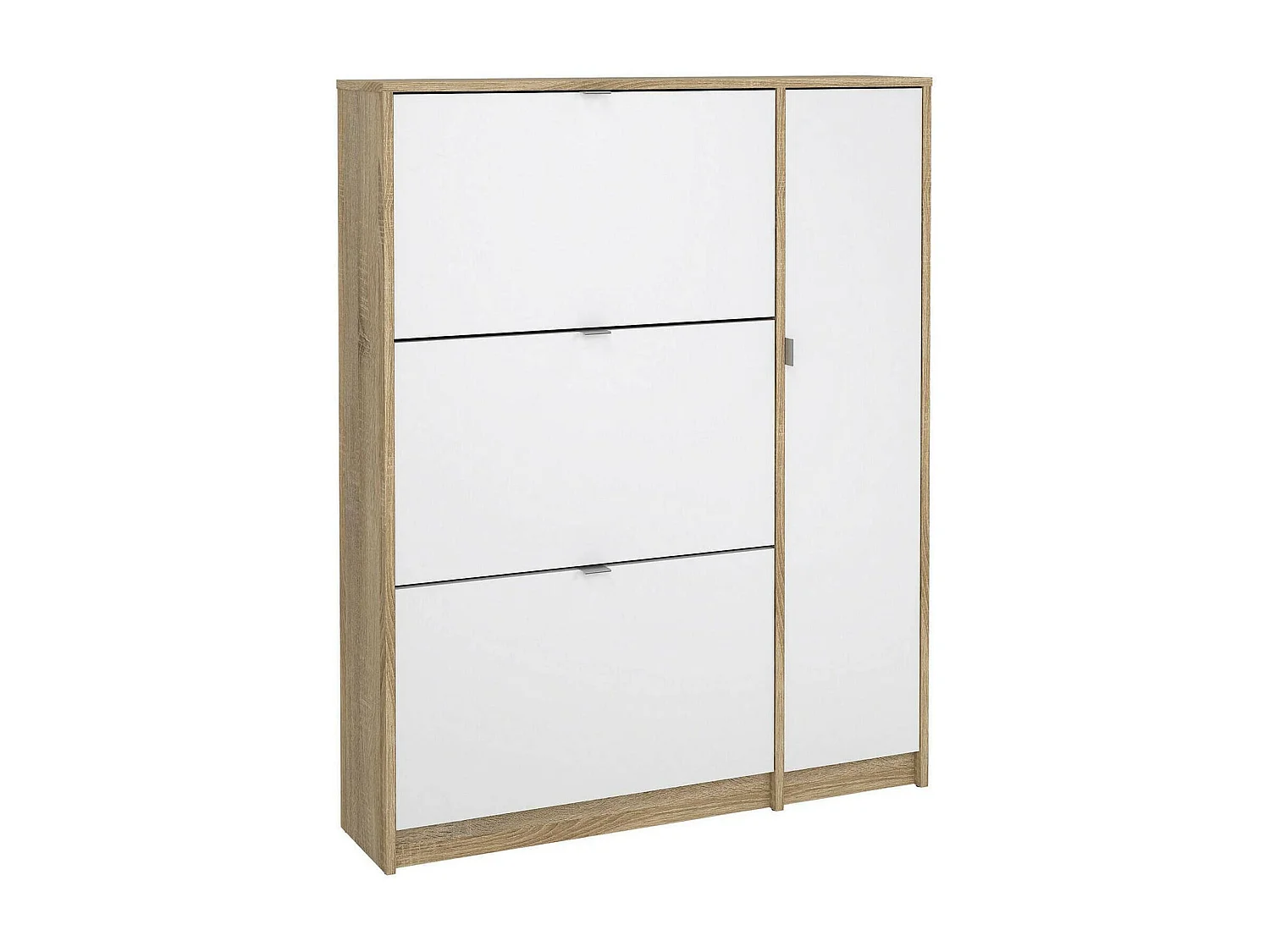 Scarpiera Abastract, 4 Ripiani, 24.05x98.8x123.6h cm Marrone Quercia, Mobile Portascarpe