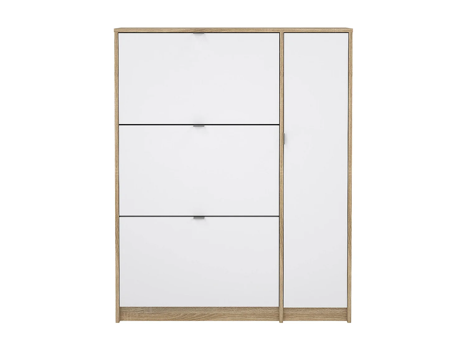 Meuble à Chaussures Abastract, 4 Étagères, 24,05x98,8x123,6h cm Chêne Brun, Rangement Chaussures