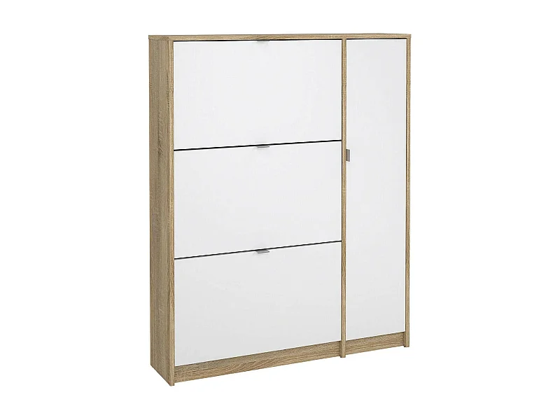 Meuble à Chaussures Abastract, 4 Étagères, 24,05x98,8x123,6h cm Chêne Brun, Rangement Chaussures