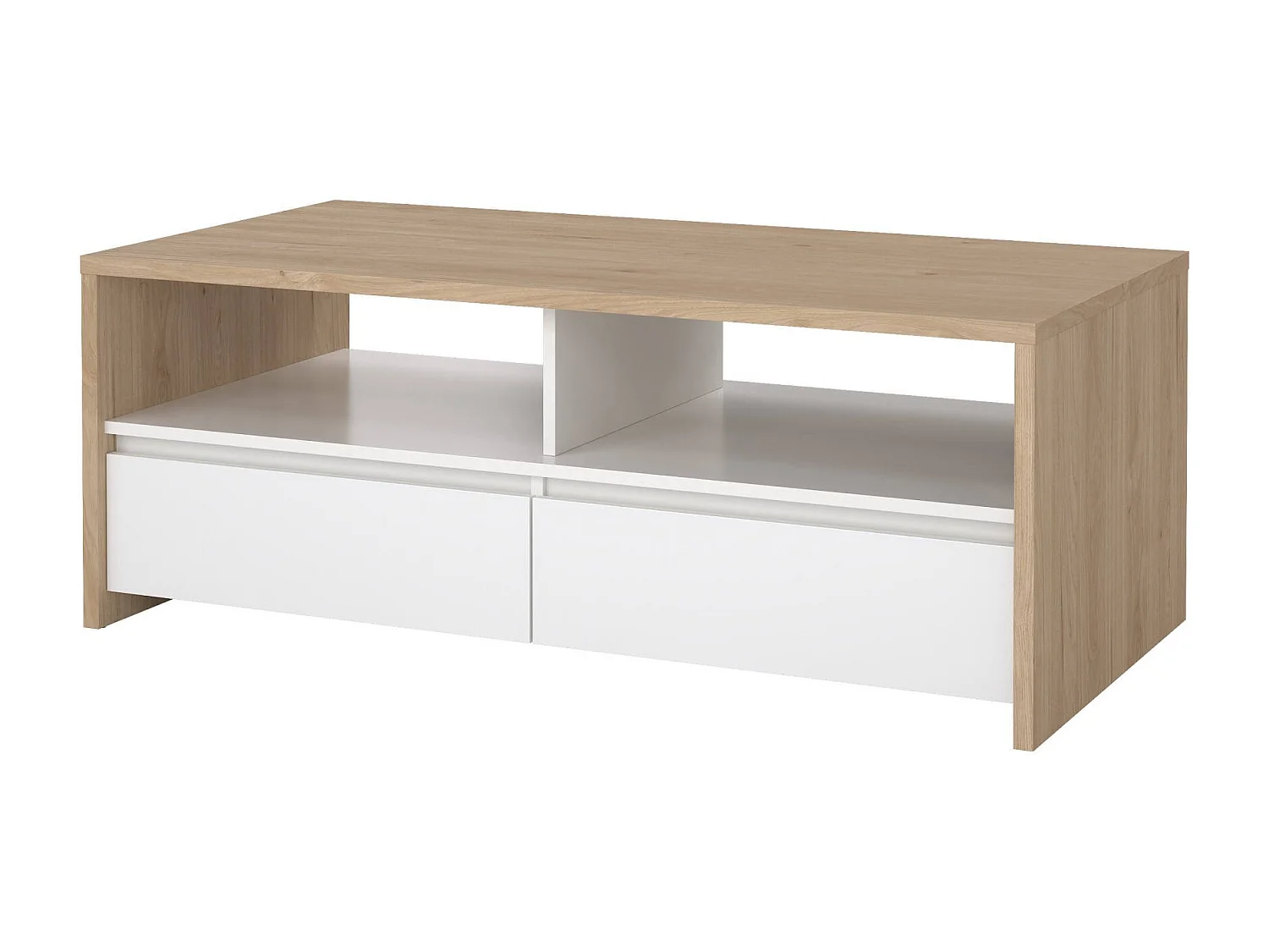 Tavolino da Salotto Shote, 2 Cassetti, 60.2x120.1x45.6h cm Bianco Lucido