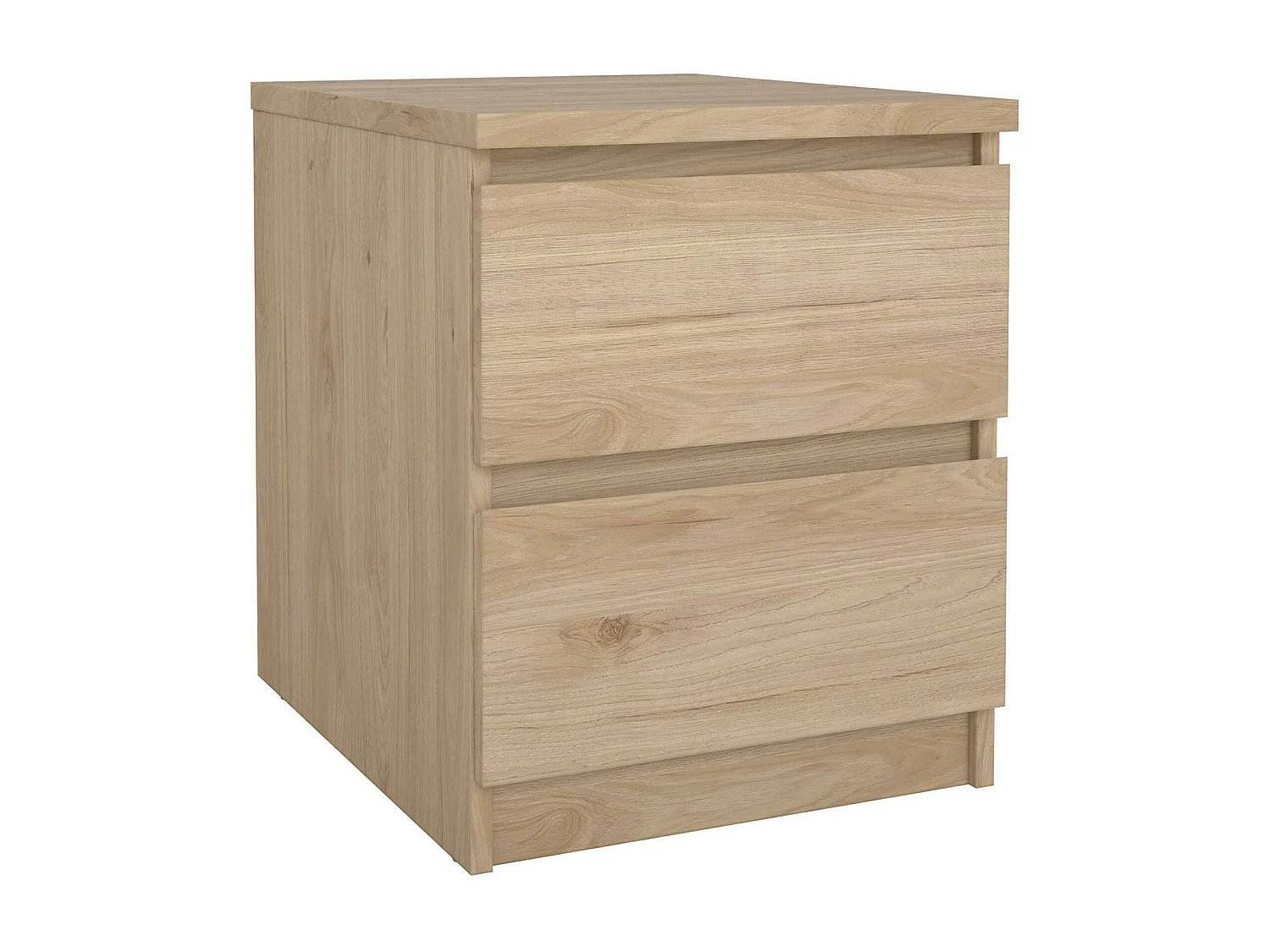 Nachttisch Daiki, Niedrige Kommode, Tisch, Multifunktionaler Nachttisch, 50x40 h50 cm, helle Eiche