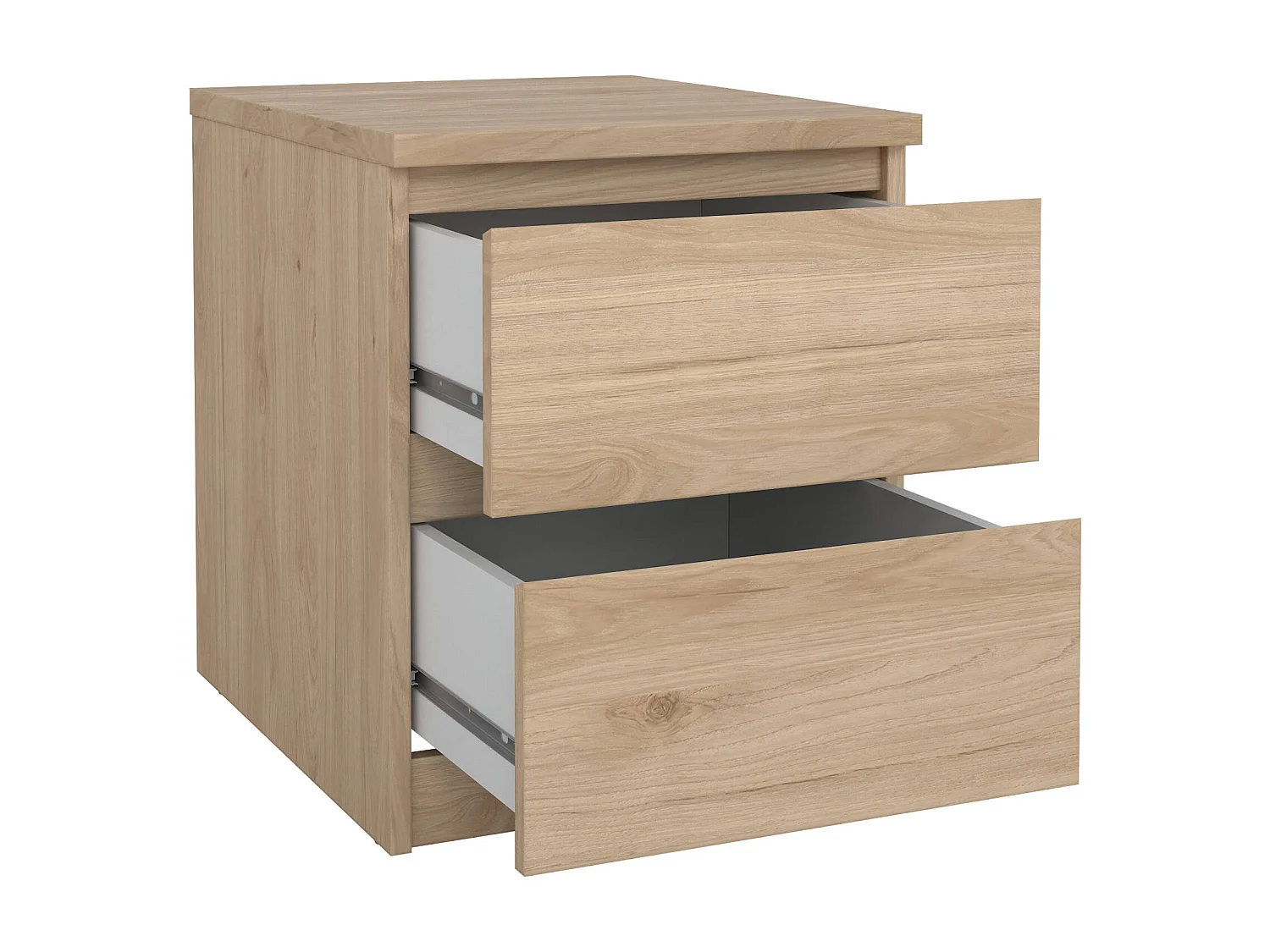 Nachttisch Daiki, Niedrige Kommode, Tisch, Multifunktionaler Nachttisch, 50x40 h50 cm, helle Eiche