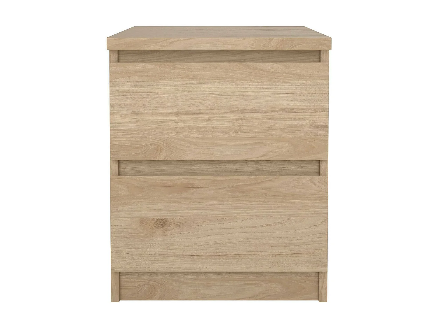 Nachttisch Daiki, Niedrige Kommode, Tisch, Multifunktionaler Nachttisch, 50x40 h50 cm, helle Eiche