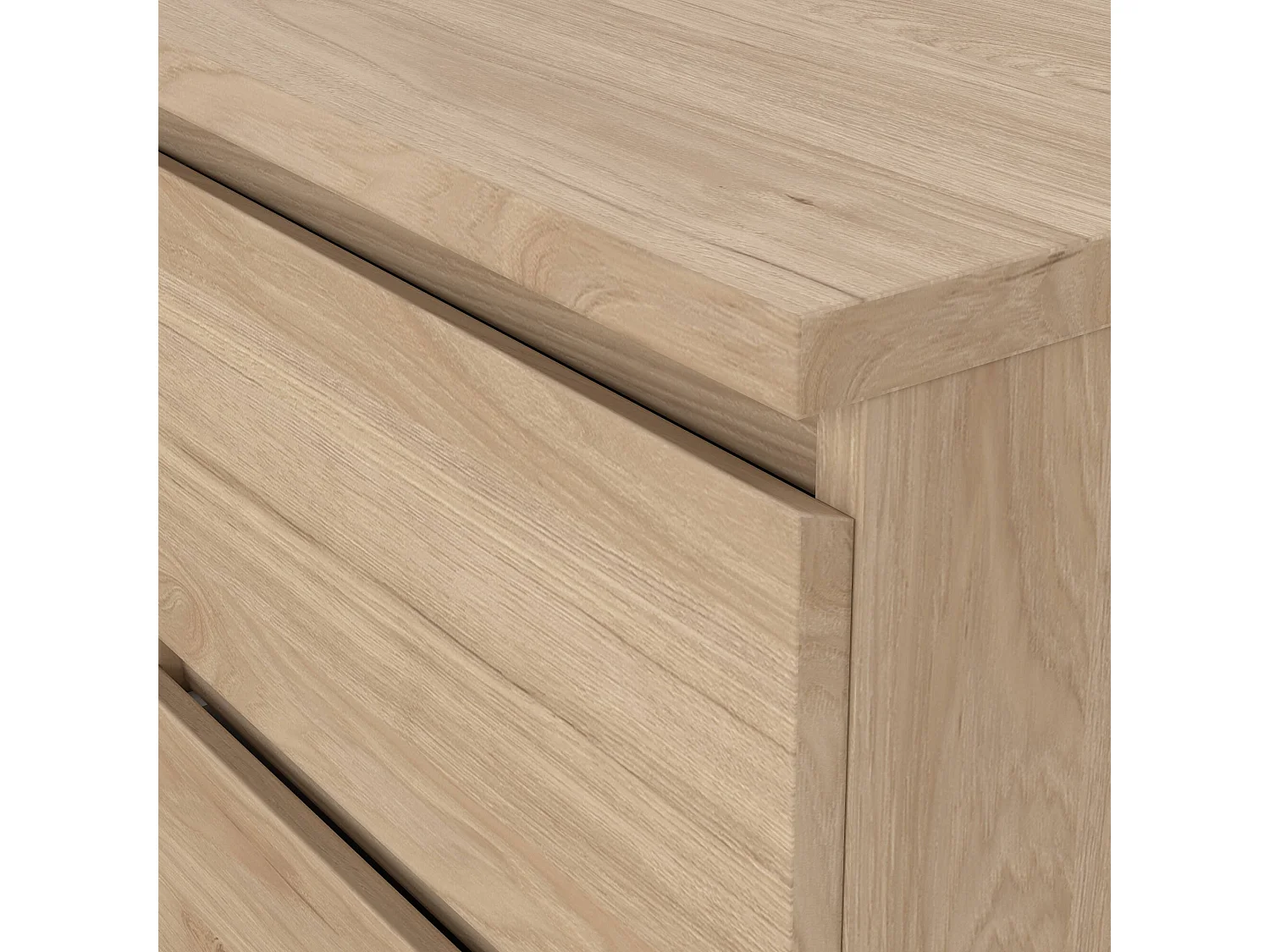Nachttisch Daiki, Niedrige Kommode, Tisch, Multifunktionaler Nachttisch, 50x40 h50 cm, helle Eiche