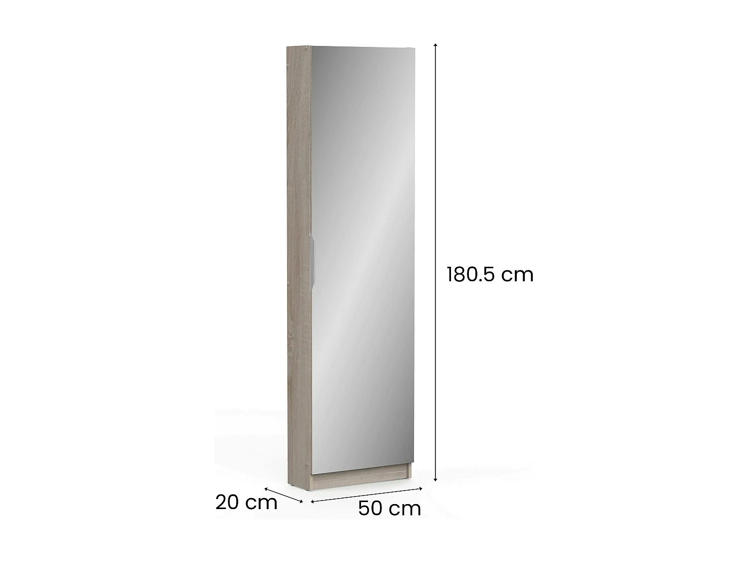 Schuhschrank Baucina, 12 Paar, 20x50x180,5h cm Eichenbraun, Schuhmöbel
