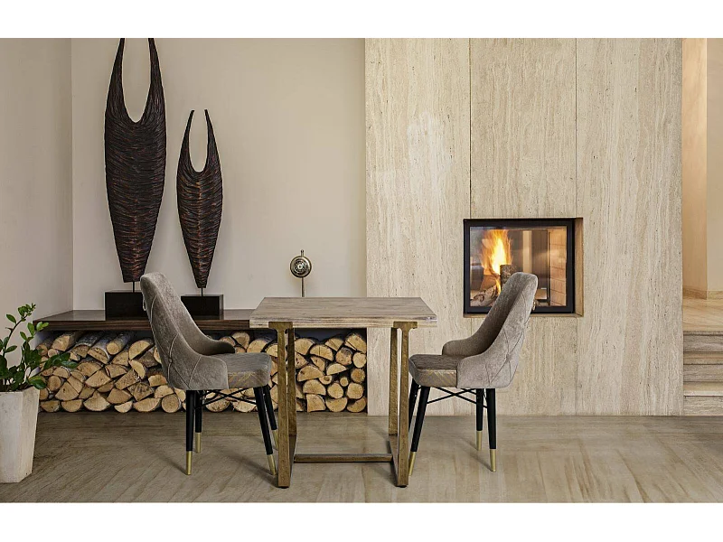 Tavolo Fisso Kazimir, 4 Posti, 80x80x76h cm oro