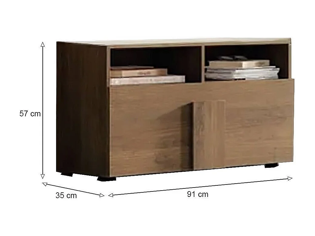 Scarpiera Indang, un Ripiano Made in Italy, 35x91x57h cm Marrone Rovere, Mobile Portascarpe