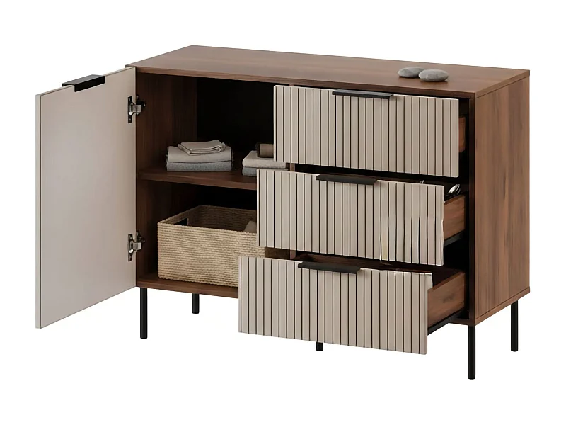 Credenza Canico, un Ripiano, 42x104x75h cm Marrone Noce, Madia