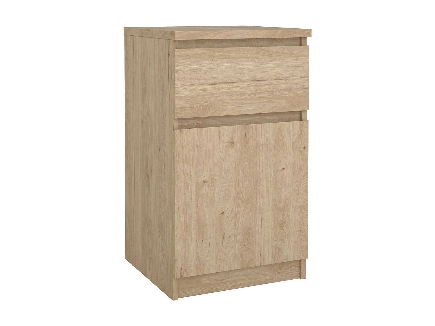 Chevet Francoise, Commode basse, Table de nuit, Étagère de chevet, 40x40 h70 cm, Chêne clair