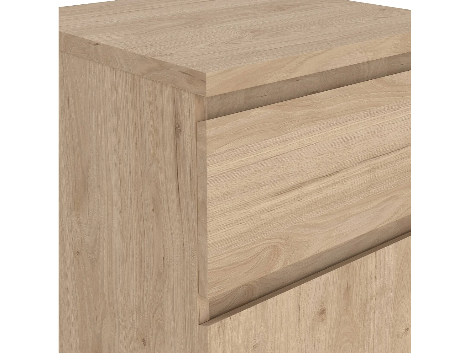 Mesa de noche Francoise, Cómoda baja, Mesilla de noche, Estante de la cama, 40x40 h70 cm, Roble