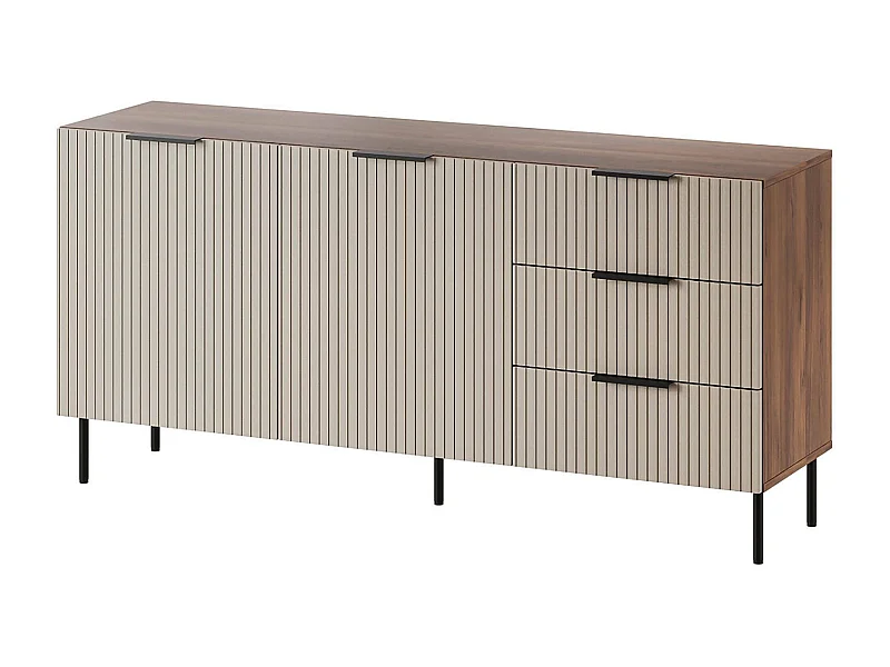 Credenza Braganza, 2 Ripiani, 42x156x75h cm Marrone Noce, Madia