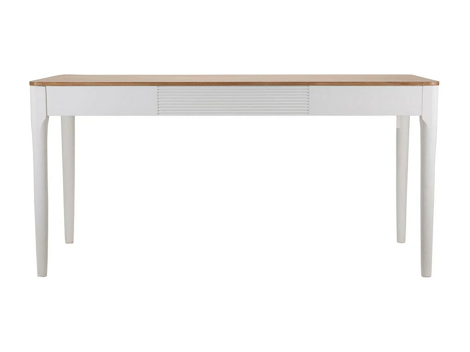 Dindga vaste tafel, Keukenplank, Eetkamerconsole, Vaste rechthoekige plank, 180x60 h80 cm, Wit en Bruin