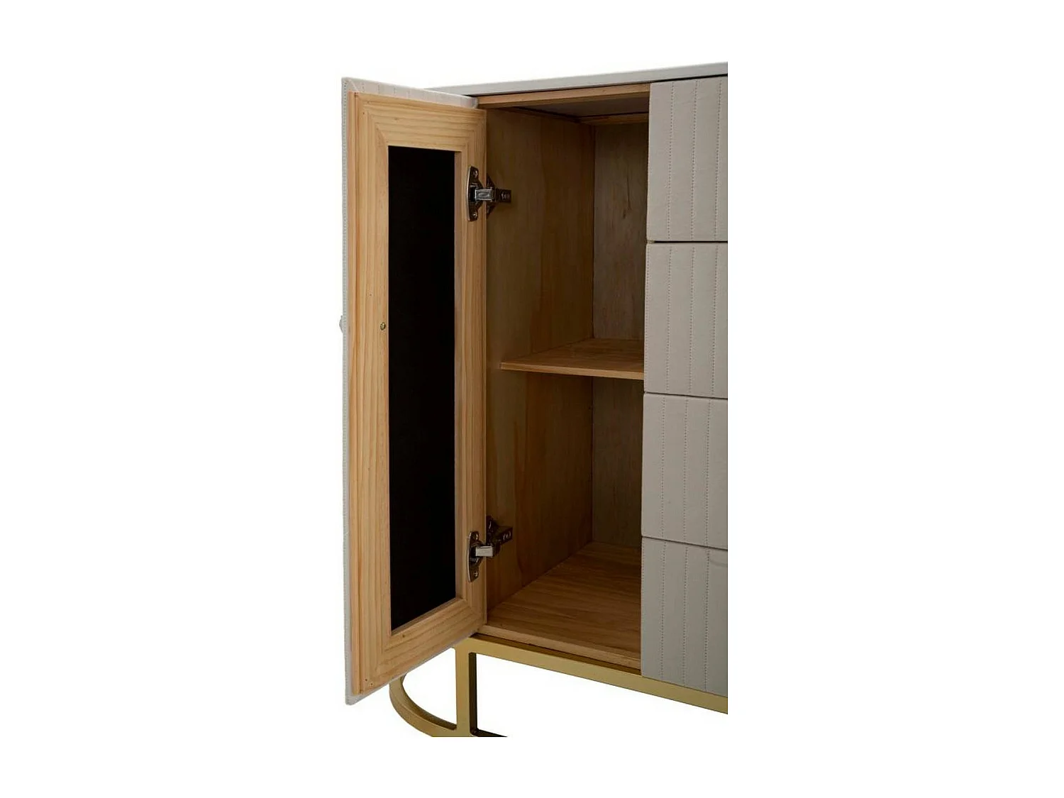 Aparador Lodovico, Buffet de sala, Aparador de sala, Despensa de cozinha, 120x40 h85 cm, Creme e Branco