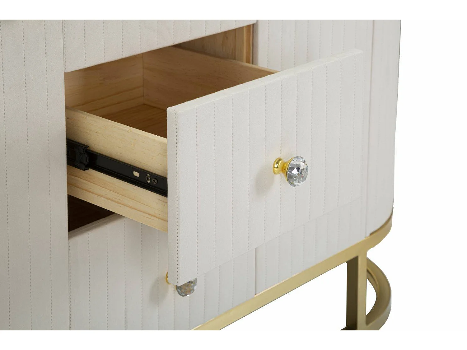 Buffet Lodovico, Buffet du salon, Commode de salon, Garde-manger de cuisine, 120x40 h85 cm, Crème et Blanc