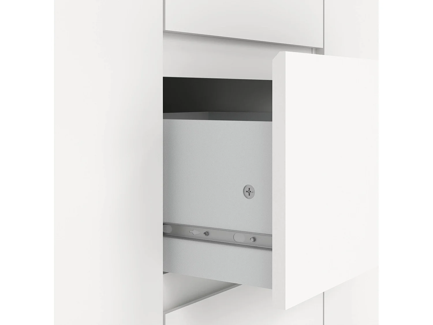 Buffet Dsaltutt, Buffet du salon, Commode de salon, Garde-manger de cuisine, 119x40 h84 cm, Blanc