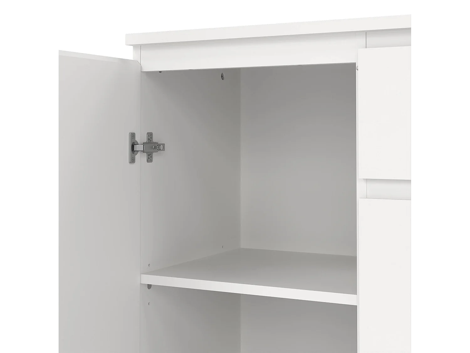 Buffet Dsaltutt, Buffet du salon, Commode de salon, Garde-manger de cuisine, 119x40 h84 cm, Blanc
