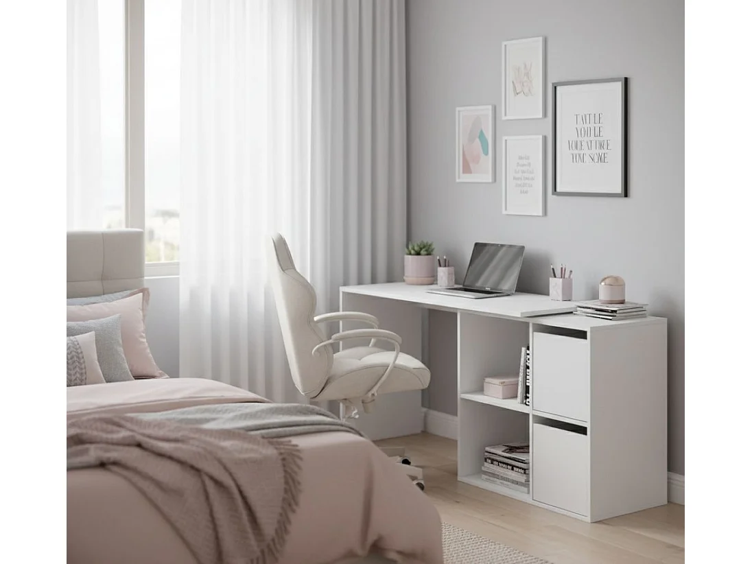 Scrivania Ascona, Modulabile, 49x152x74h cm Bianco