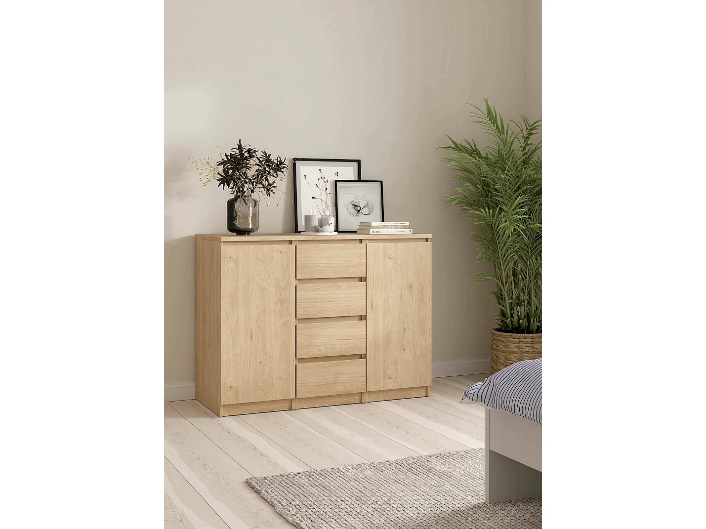 Aparador Dsalmas, Buffet de sala, Aparador de sala, Despensa de cozinha, 121x50 h91 cm, Carvalho