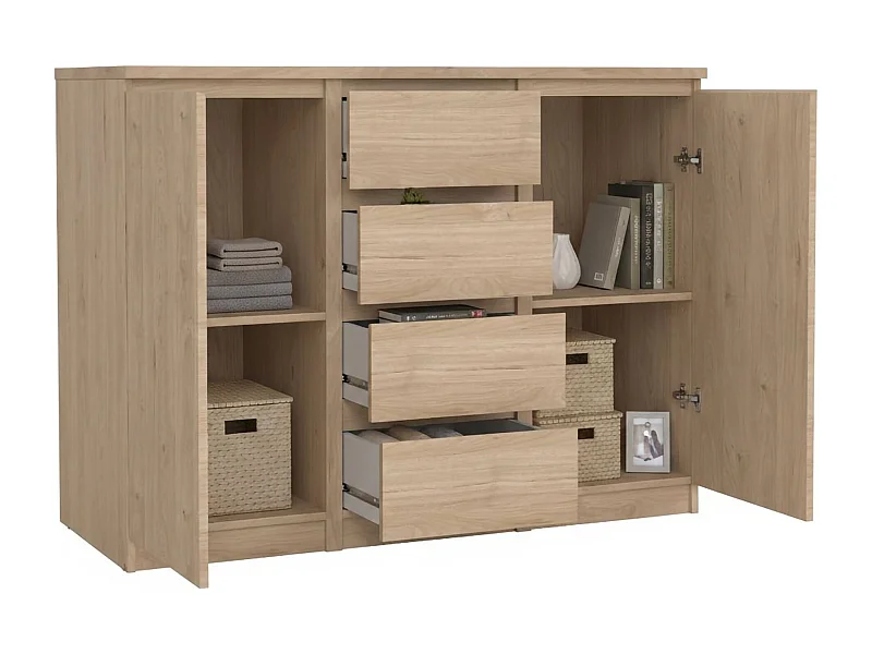 Aparador Dsalmas, Buffet de sala, Aparador de sala, Despensa de cozinha, 121x50 h91 cm, Carvalho