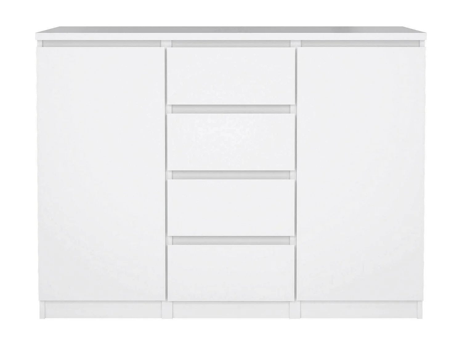 Buffet Dsalmas, Buffet du salon, Commode de salon, Garde-manger de cuisine, 121x50 h91 cm, Blanc