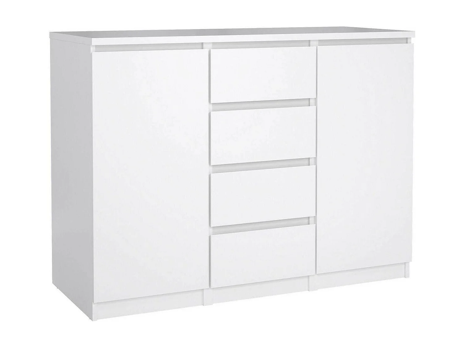 Buffet Dsalmas, Buffet du salon, Commode de salon, Garde-manger de cuisine, 121x50 h91 cm, Blanc