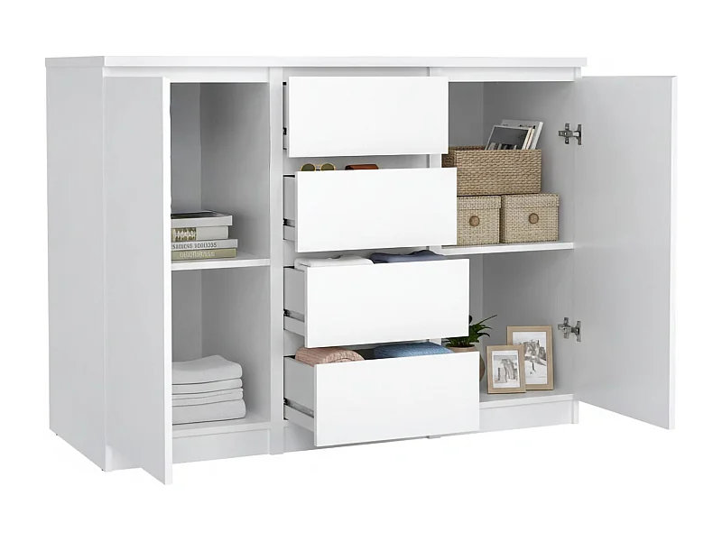 Aparador Dsalmas, Buffet de sala, Aparador de sala, Despensa de cozinha, 121x50 h91 cm, Branco