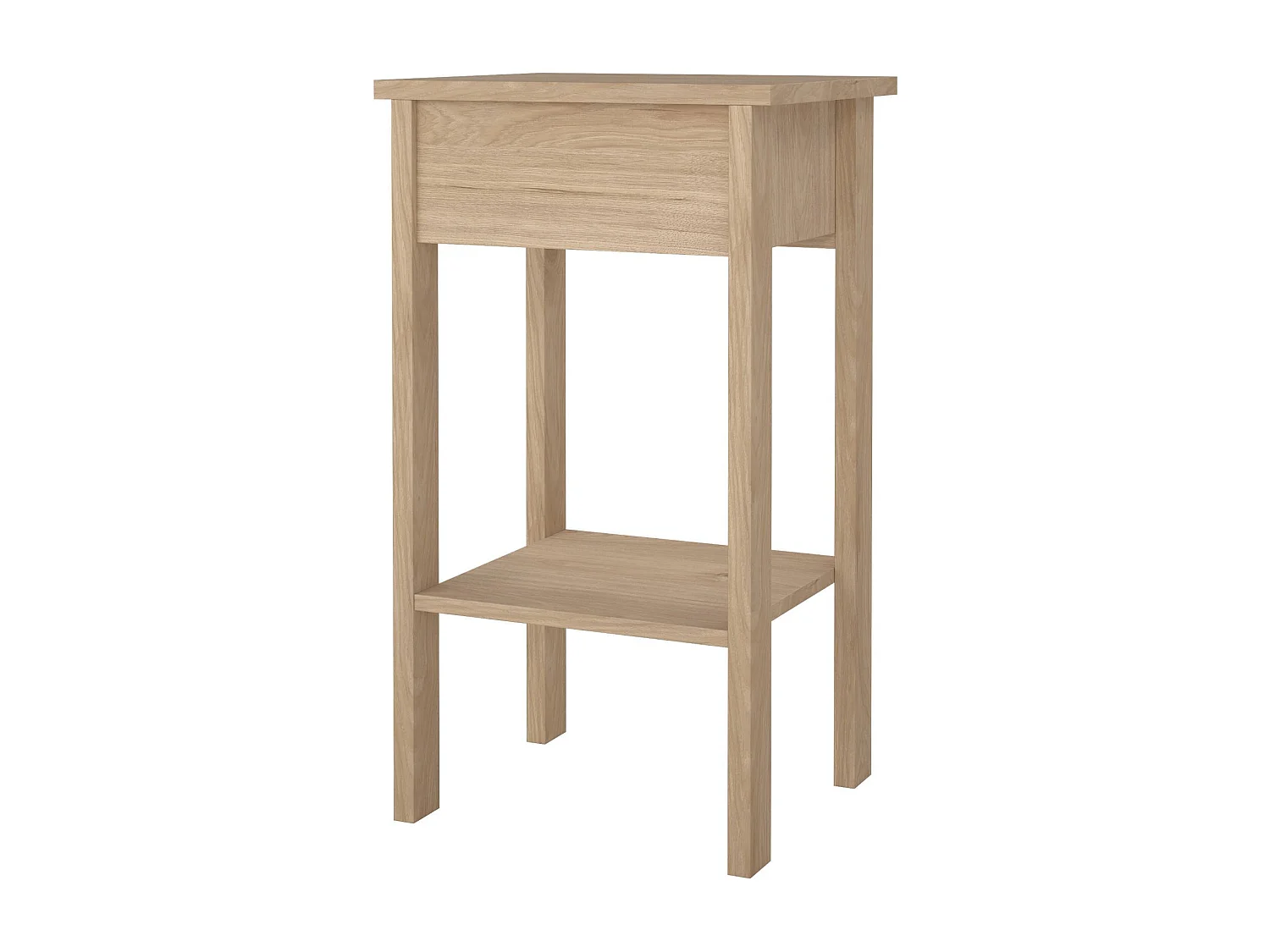 Dsabir nachtkastje, Lage ladekast, Nachtkastje, Bedplank, 40x34 h70 cm, Eiken