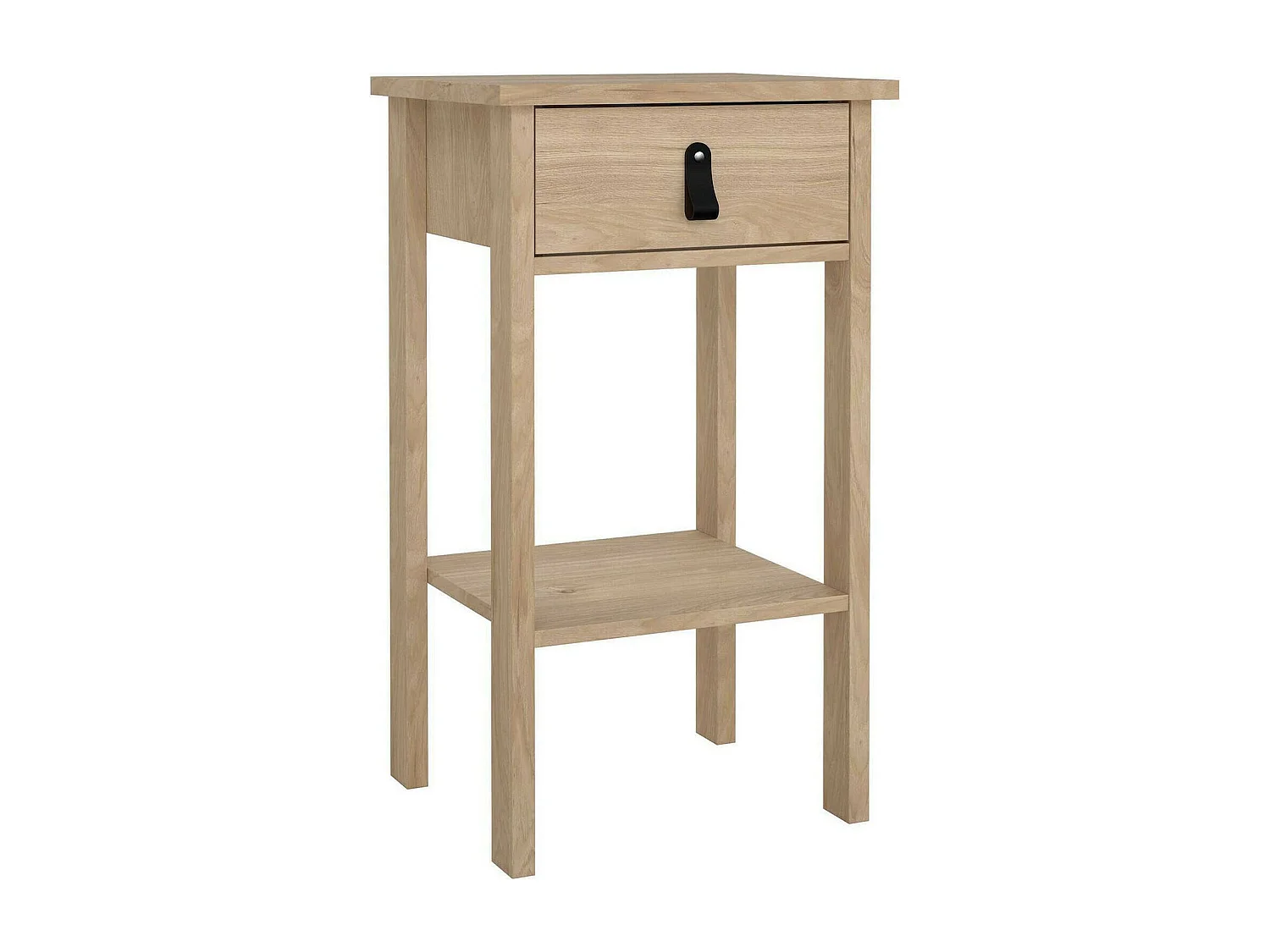 Nachttisch Dsabir, Niedrige Kommode, Tisch, Multifunktionaler Nachttisch, 40x34 h70 cm, Eiche