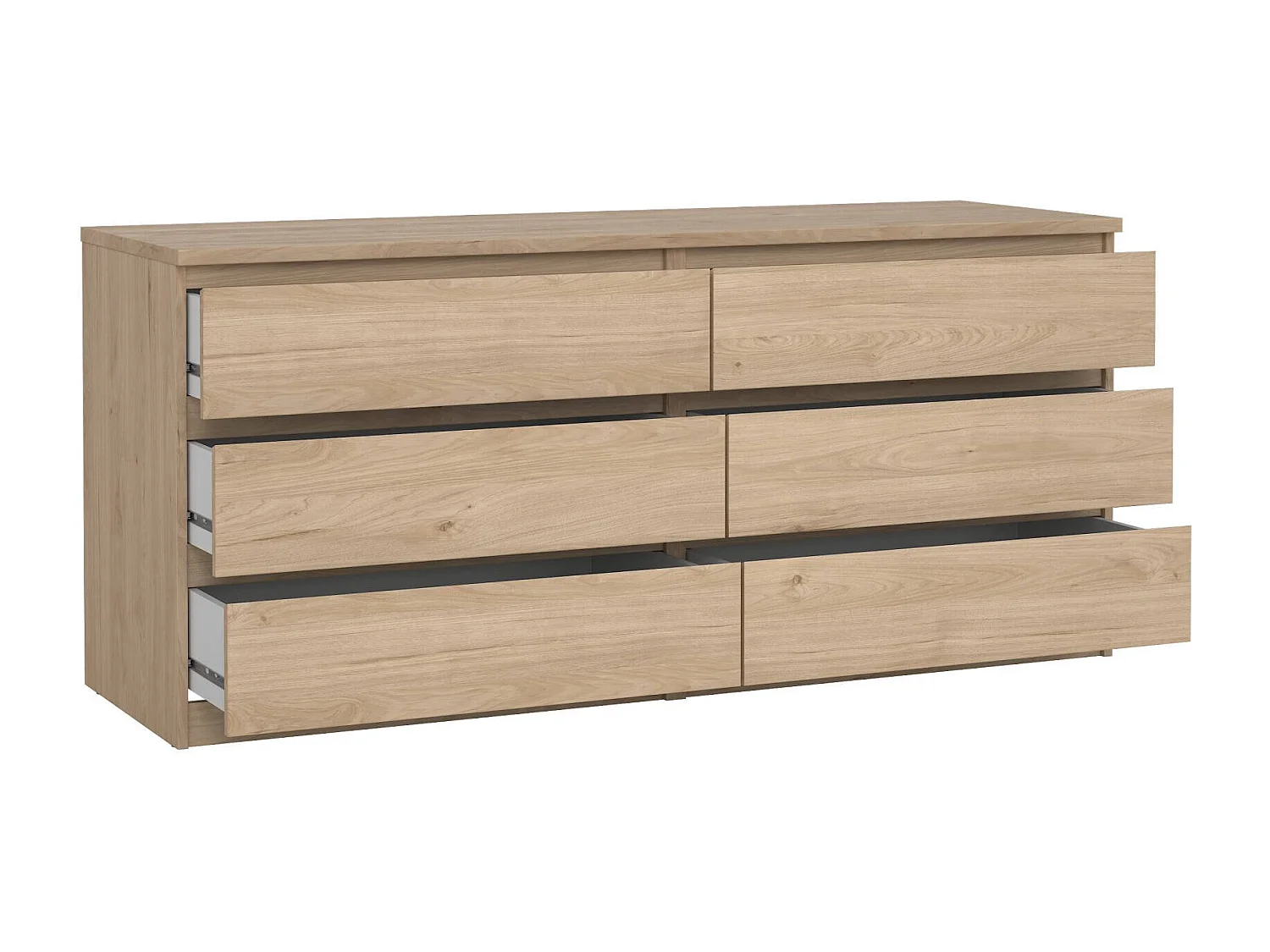 Dsaurin dressoir, Woonkamerbuffet, Woonkamerdressoir, Keukenkast, 154x50 h68 cm, Eiken