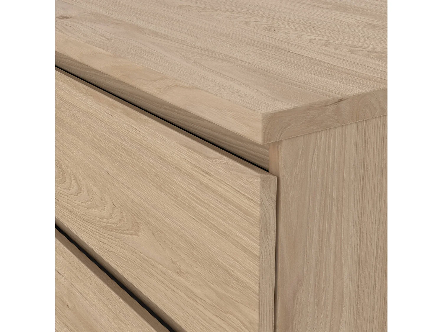 Dsaurin dressoir, Woonkamerbuffet, Woonkamerdressoir, Keukenkast, 154x50 h68 cm, Eiken
