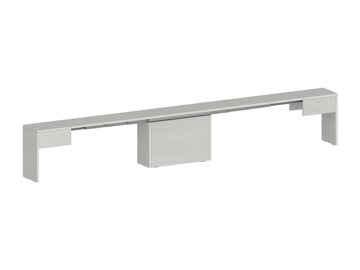 Banc Dollocol, Siège pour table à manger, Banc simple extensible, 290x25h45 cm, Blanc