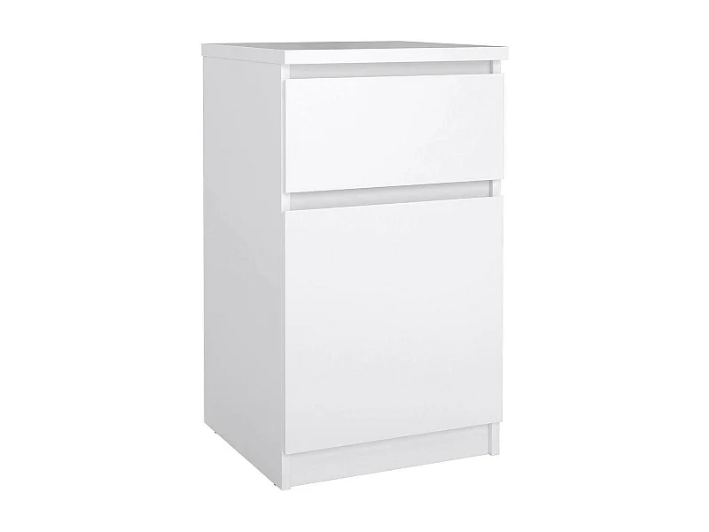 Nachttisch Francoise, Niedrige Kommode, Tisch, Multifunktionaler Nachttisch, 40x40 h70 cm, WeiÃŸ