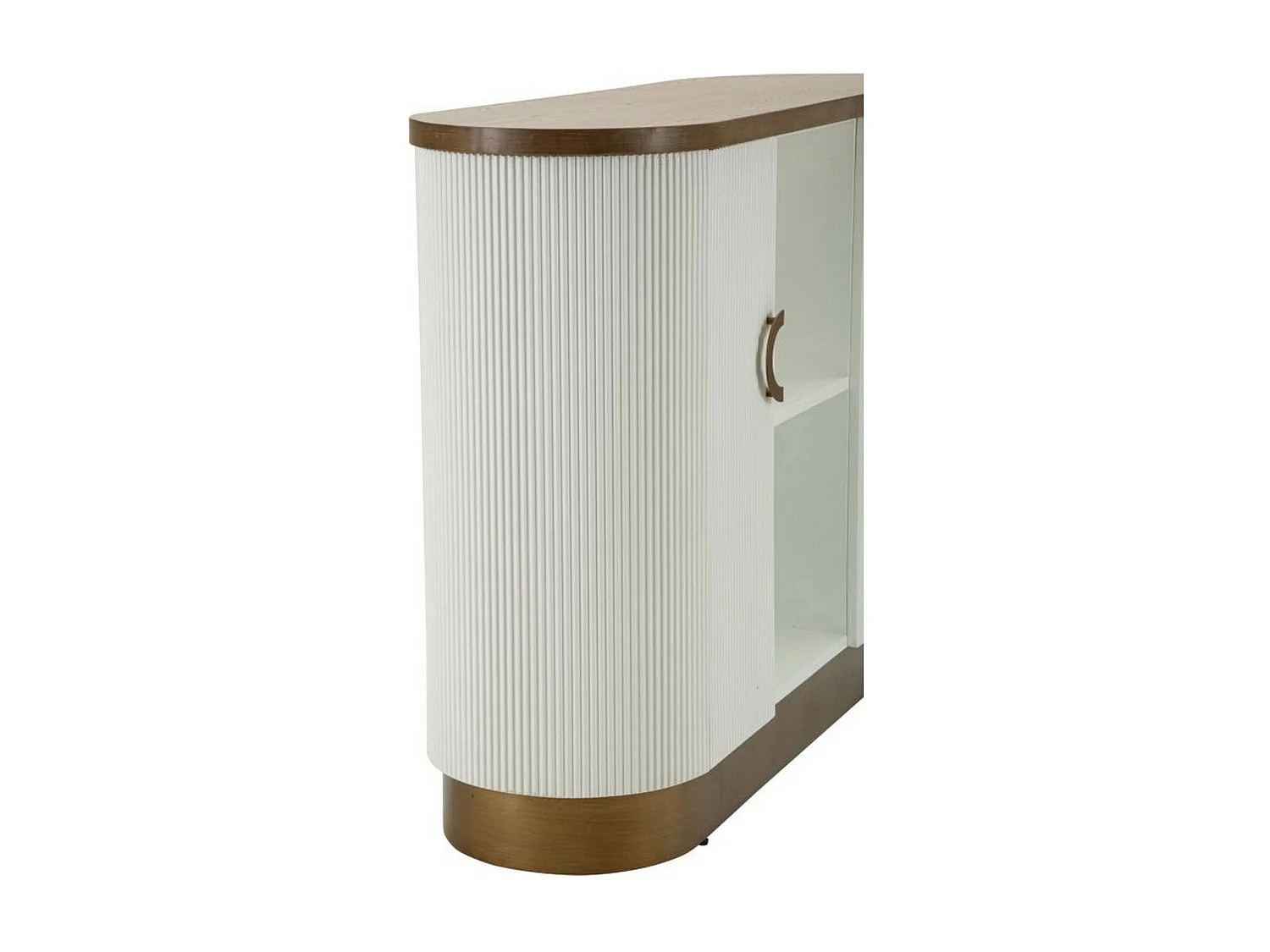 Buffet Ferrule, Buffet du salon, Commode de salon, Garde-manger de cuisine, 121x41 h90 cm, Blanc et marron