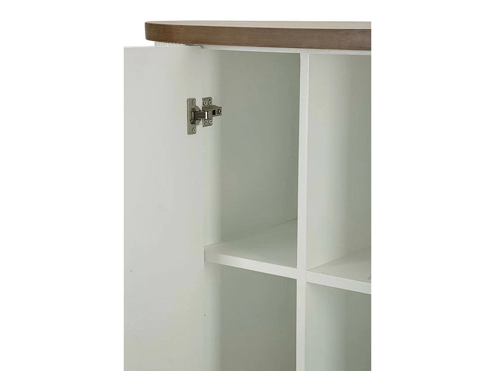 Buffet Ferrule, Buffet du salon, Commode de salon, Garde-manger de cuisine, 121x41 h90 cm, Blanc et marron