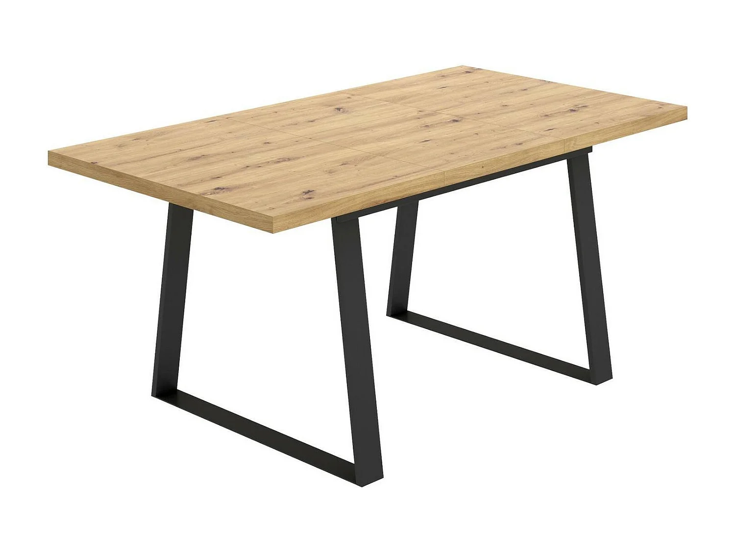 Darsla uitschuifbare tafel, Multifunctionele eetconsole, Rechthoekige keuken- of eetkamertafel, 160x90h75 cm, Nodi Eiken