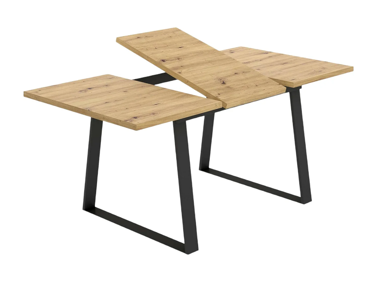 Darsla uitschuifbare tafel, Multifunctionele eetconsole, Rechthoekige keuken- of eetkamertafel, 160x90h75 cm, Nodi Eiken