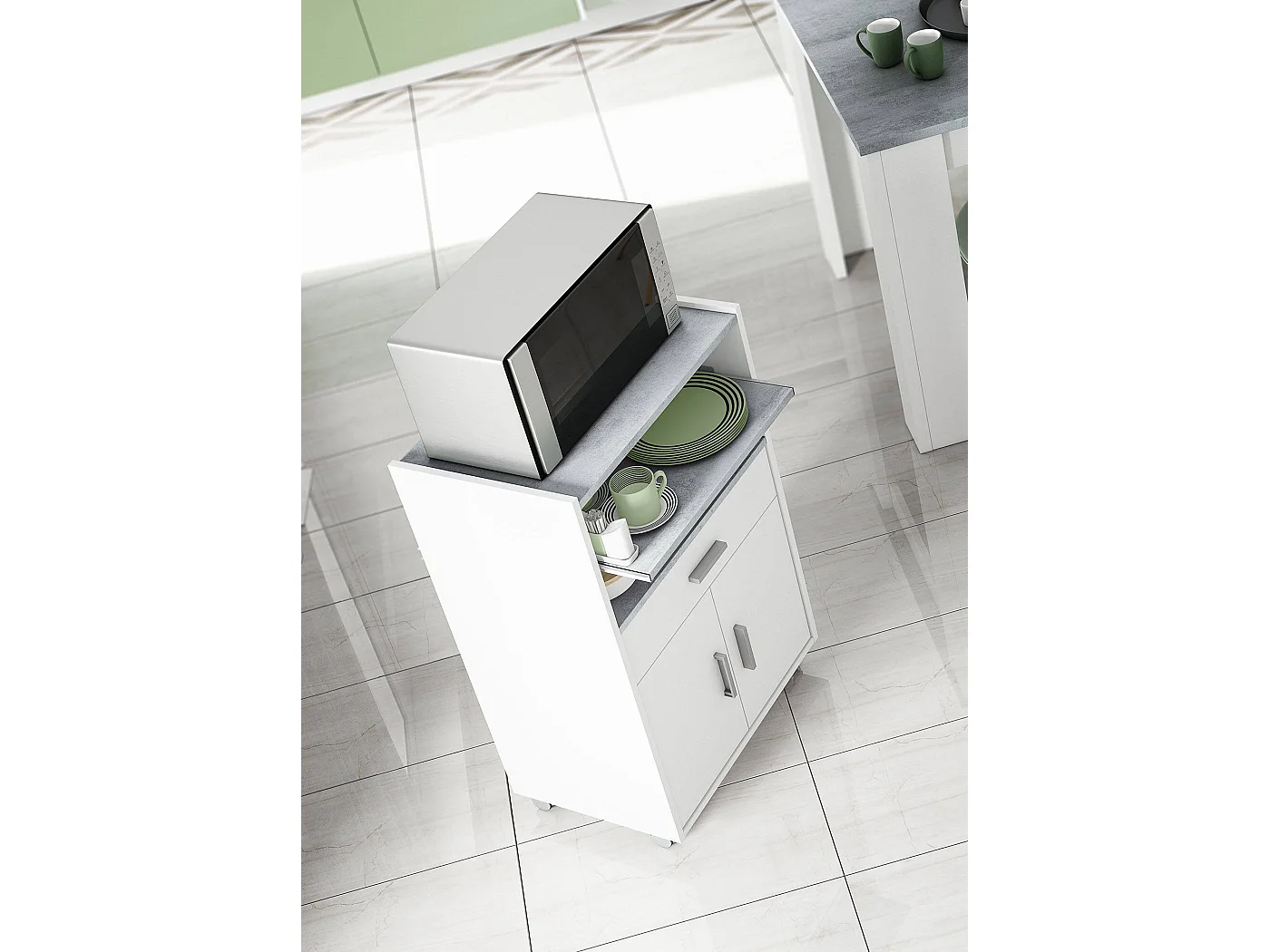 Carrello Akea, Ruote, 40x59x92h cm Bianco