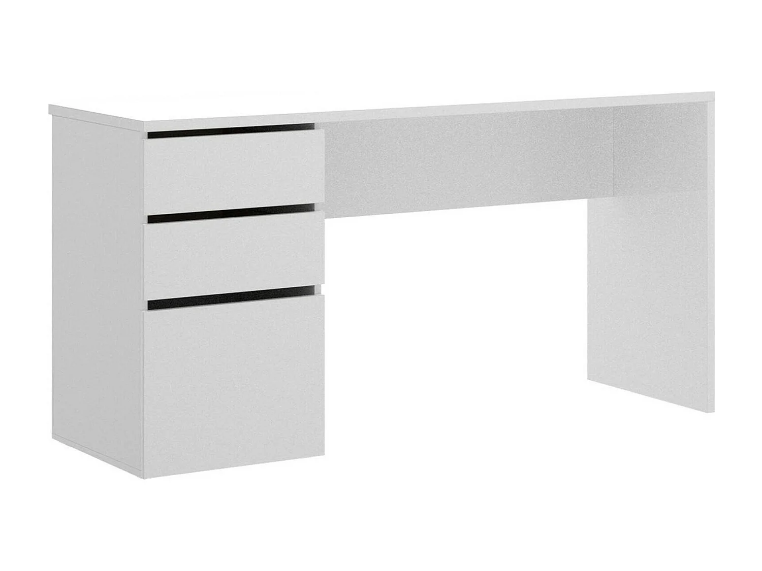 Dmora Scrivania Lagoni 60x139x75h cm Bianco Lucido 2 Cassetti Modulabile, Un'anta