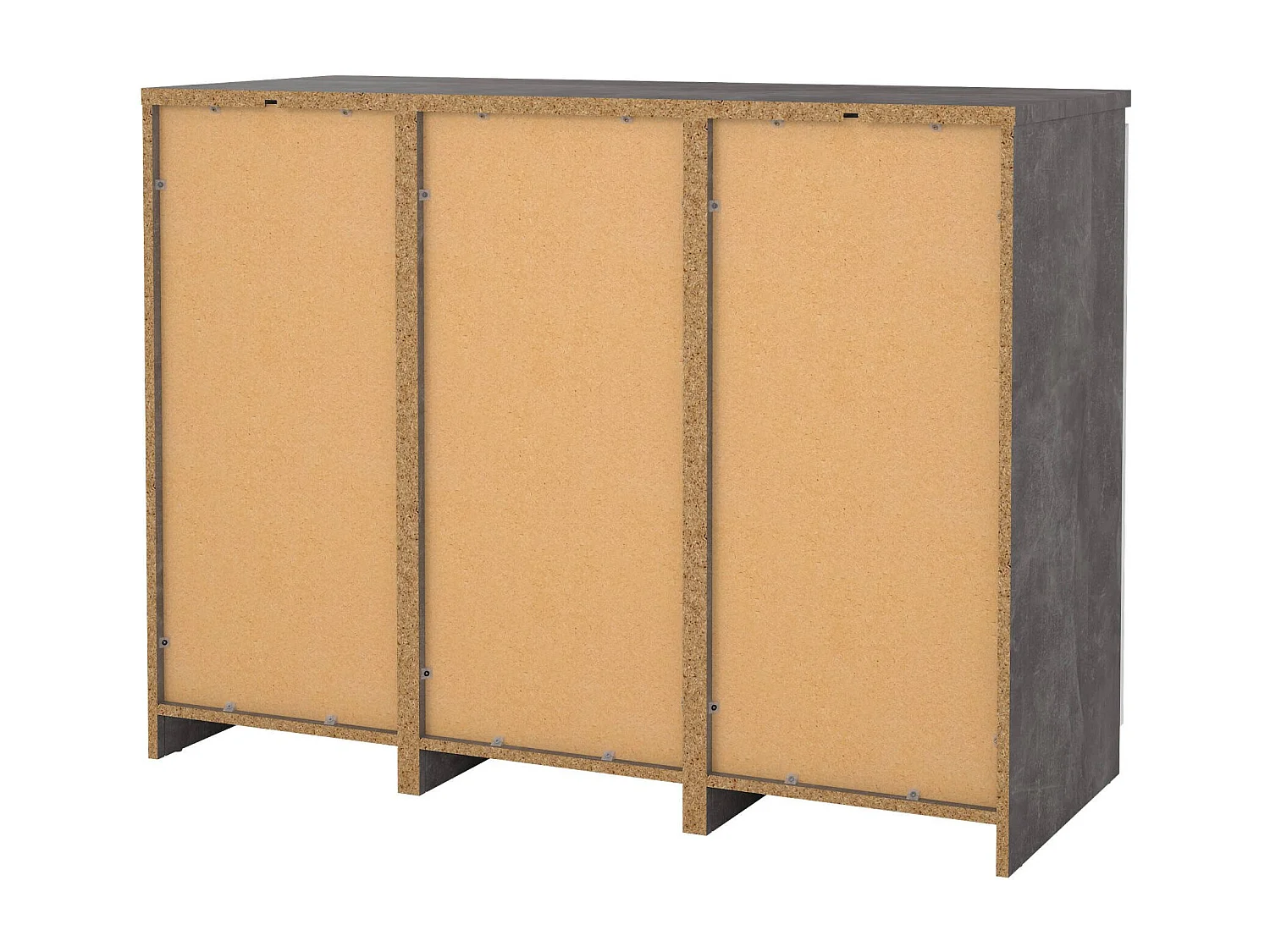Buffet Dsalmas, Buffet du salon, Commode de salon, Garde-manger de cuisine, 121x50 h91 cm, Ciment et blanc