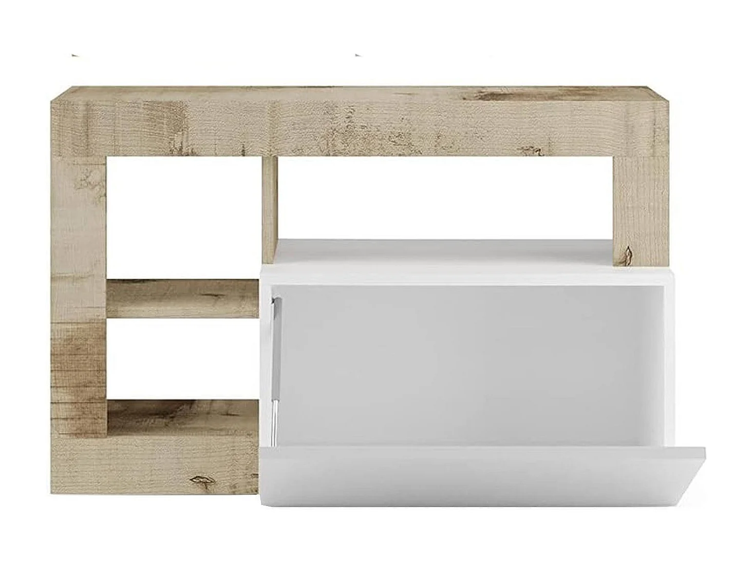 Étagère à Chaussures Adonide, 2 Niveaux Made in Italy, 35x91x58h cm Marron Acacia, Meuble à Chaussures