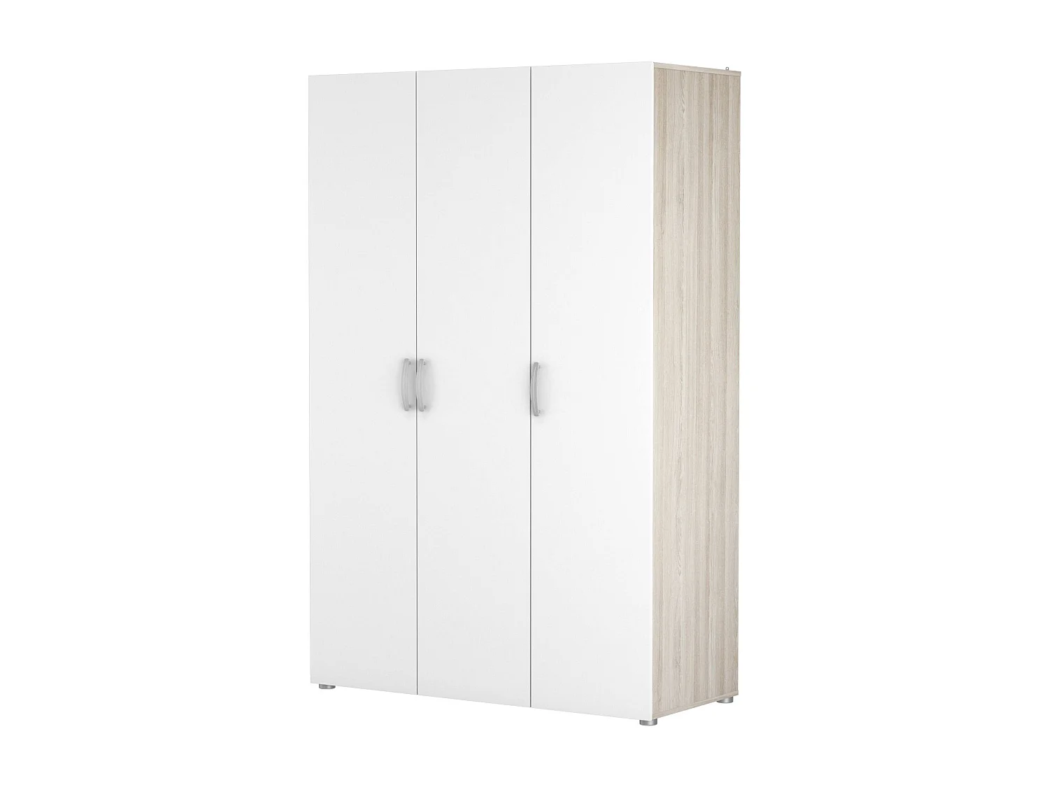 Grande Garde-robe Dmatild, Meubles de chambre, Penderie de plain-pied, Placard à vêtements, 119x51 h185 cm, Chêne clair et Blanc mat
