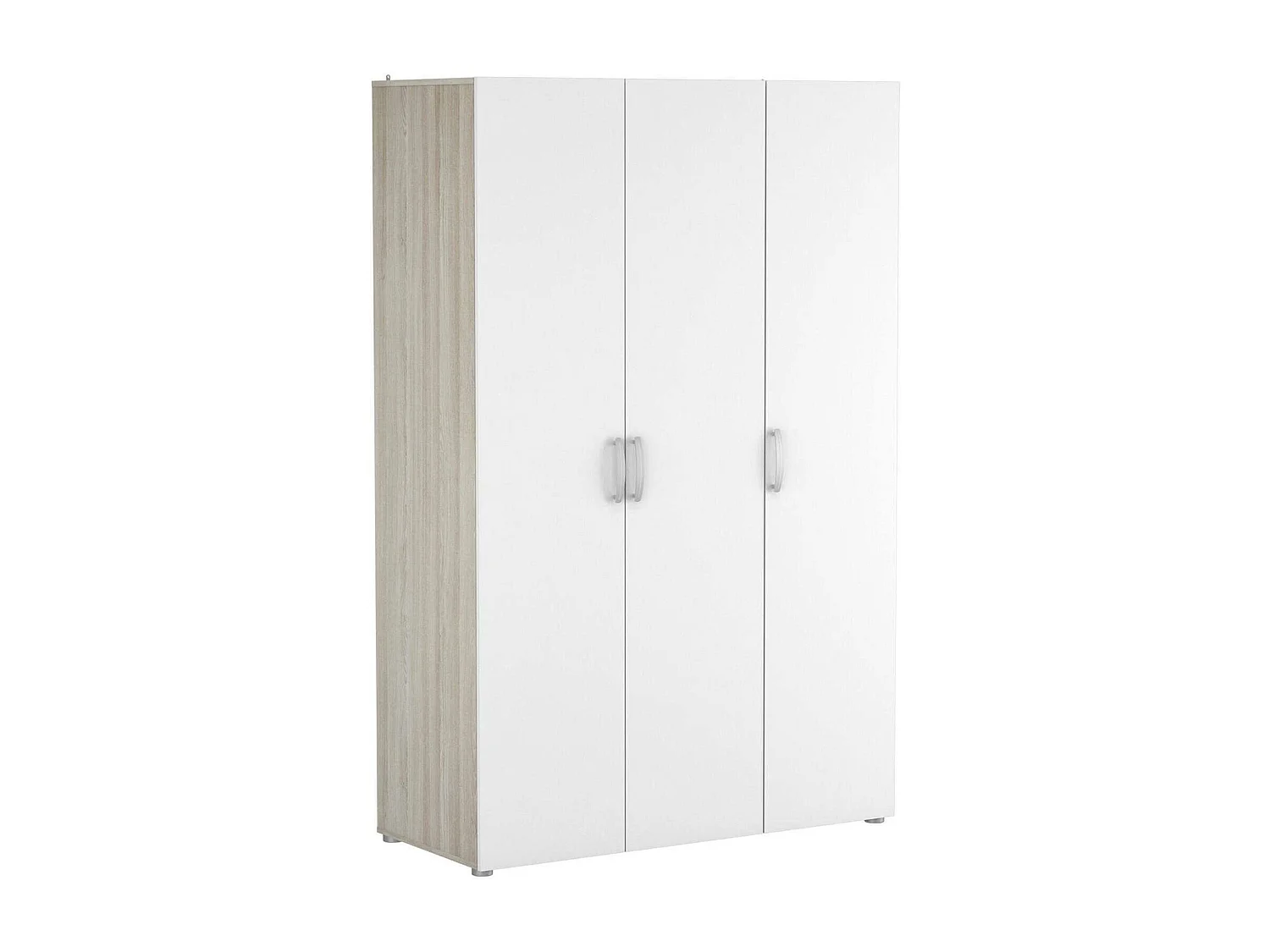 GroÃŸer Kleiderschrank Dmatild, Schlafzimmermöbel, Schrank, Garderobe, 119x51 h185 cm, Eiche und MattweiÃŸ