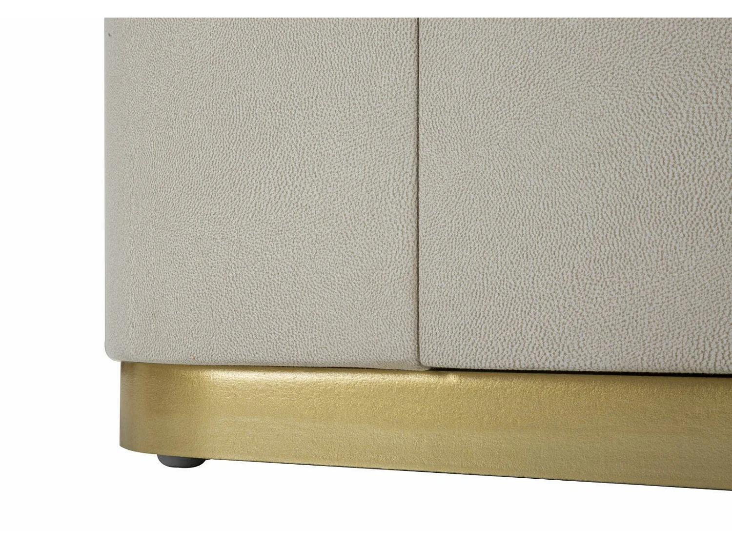 Nachttisch Christov, Niedrige Kommode, Tisch, Multifunktionaler Nachttisch, 60x40 h47 cm, Creme und Gold