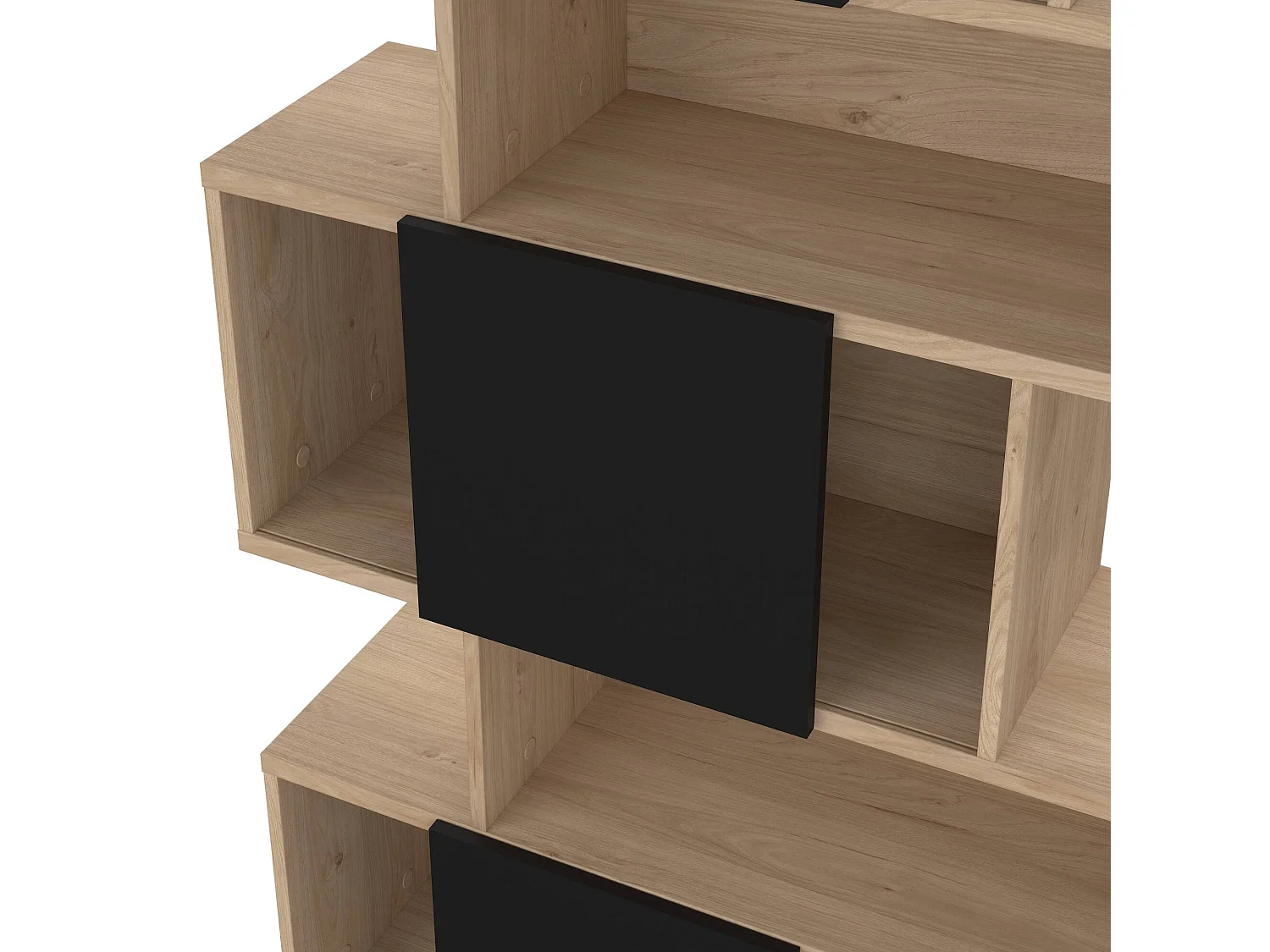 Dsangall boekenkast, Kantoorplank, Boekenkast, Bibliotheek, 96x32 h166 cm, Eiken en Zwart