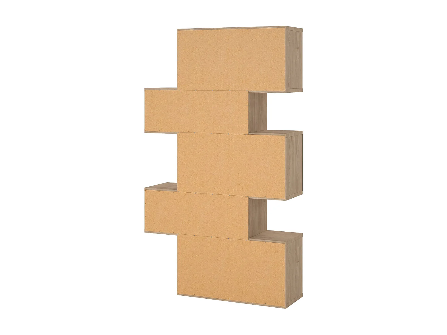 Bibliothèque Dsangall, Etagère de bureau, Porte-livre mobile, Librairie, 96x32 h166 cm, Chêne et Noir