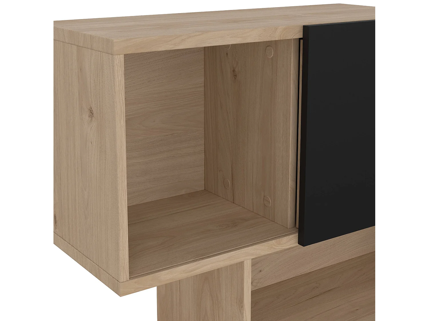 Bibliothèque Dsangall, Etagère de bureau, Porte-livre mobile, Librairie, 96x32 h166 cm, Chêne et Noir