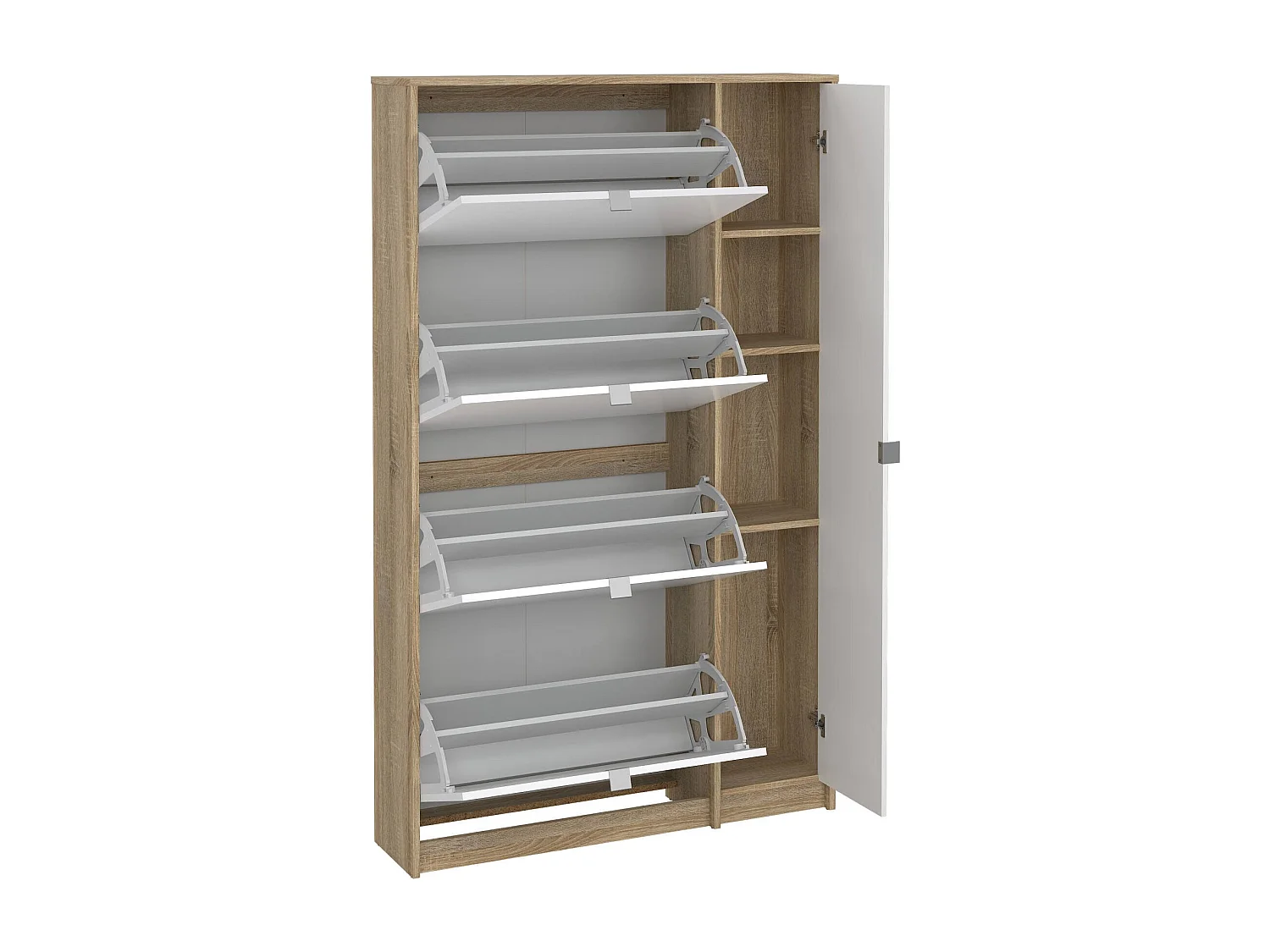 Scarpiera Acino, 24 Paia, 24x99x162h cm Marrone Quercia, Mobile Portascarpe